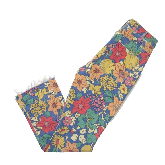 NWT Mother Hustler Patch Pocket Ankle Fray in Fresh Blooms Floral Crop Jeans 29 - Picture 11 of 16